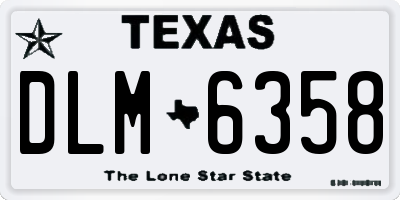 TX license plate DLM6358