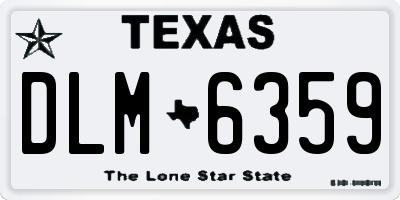 TX license plate DLM6359