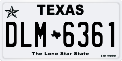 TX license plate DLM6361