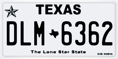 TX license plate DLM6362