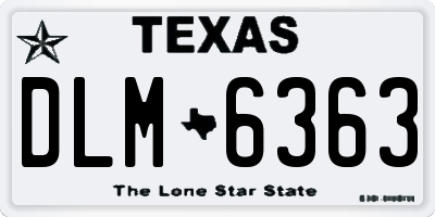 TX license plate DLM6363