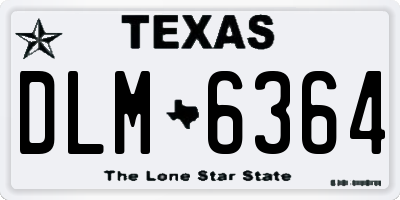 TX license plate DLM6364