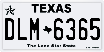 TX license plate DLM6365