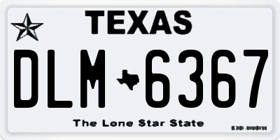 TX license plate DLM6367