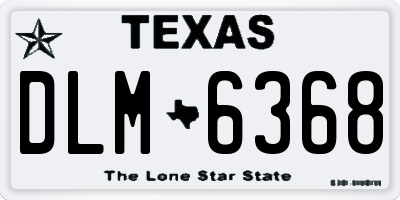 TX license plate DLM6368