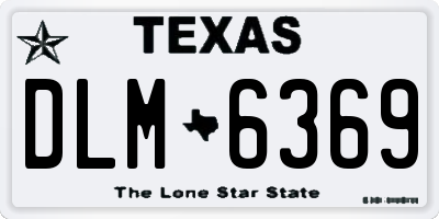 TX license plate DLM6369