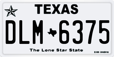 TX license plate DLM6375