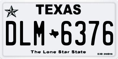 TX license plate DLM6376