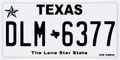 TX license plate DLM6377