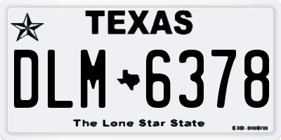 TX license plate DLM6378