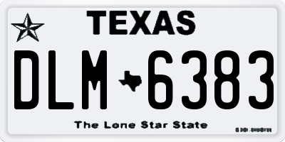 TX license plate DLM6383