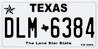 TX license plate DLM6384