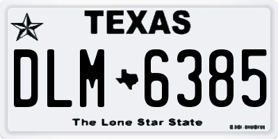 TX license plate DLM6385