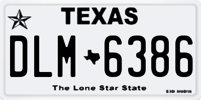 TX license plate DLM6386