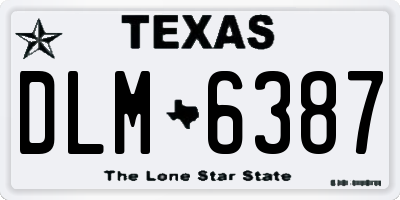 TX license plate DLM6387