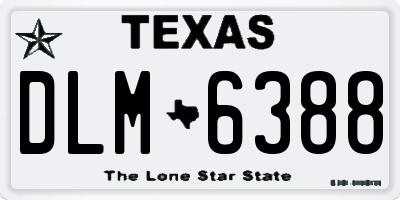 TX license plate DLM6388