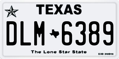 TX license plate DLM6389
