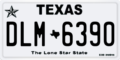 TX license plate DLM6390