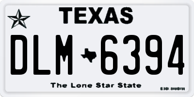 TX license plate DLM6394
