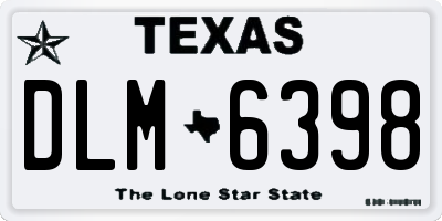 TX license plate DLM6398