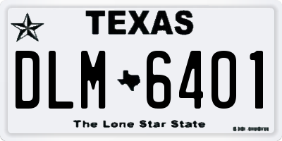TX license plate DLM6401