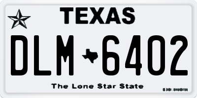 TX license plate DLM6402
