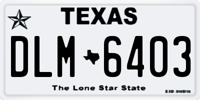 TX license plate DLM6403