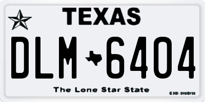 TX license plate DLM6404