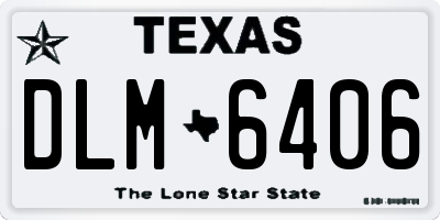 TX license plate DLM6406