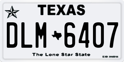 TX license plate DLM6407