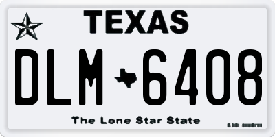 TX license plate DLM6408