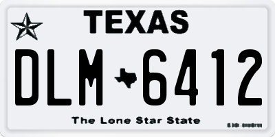 TX license plate DLM6412