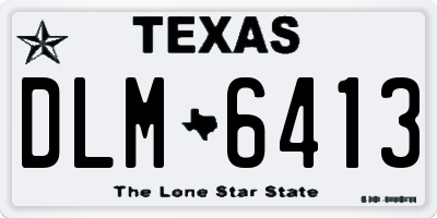 TX license plate DLM6413