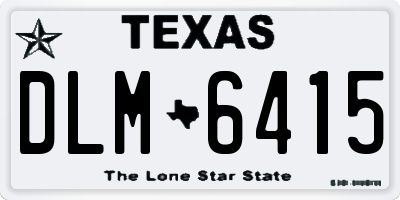 TX license plate DLM6415