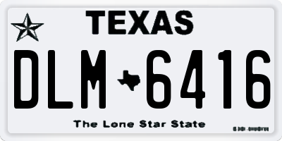 TX license plate DLM6416