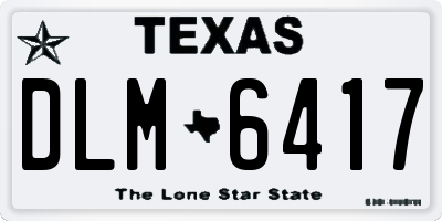 TX license plate DLM6417