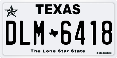 TX license plate DLM6418