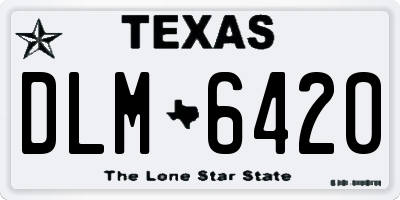 TX license plate DLM6420