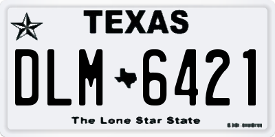 TX license plate DLM6421