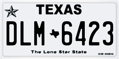 TX license plate DLM6423