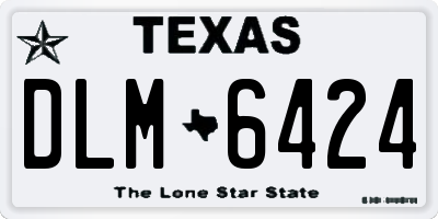 TX license plate DLM6424