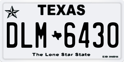 TX license plate DLM6430