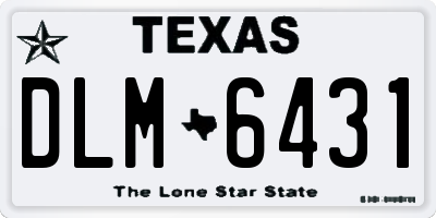 TX license plate DLM6431