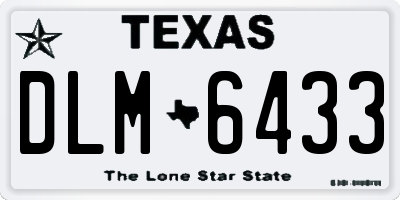 TX license plate DLM6433