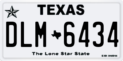TX license plate DLM6434