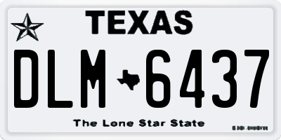 TX license plate DLM6437