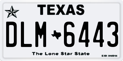 TX license plate DLM6443