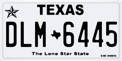 TX license plate DLM6445