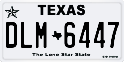 TX license plate DLM6447