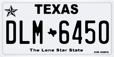 TX license plate DLM6450
